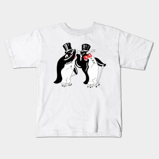 2 double penguin Kids T-Shirt